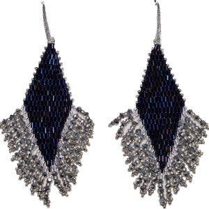 Eleganter Ohrring - Mitternachtsblau/Silber