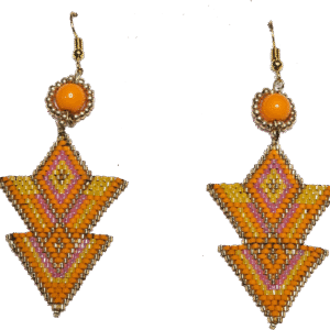 Statement Ohrschmuck - Orange/Gelb/Pink