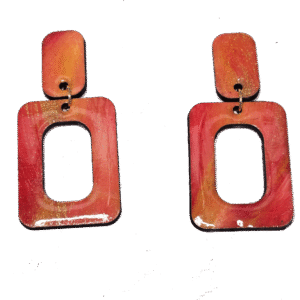 moderner Ohrschmuck - Orange/Pink/Rosé