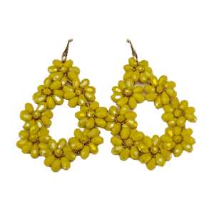 Sommerlich, floraler Ohrschmuck - Zitrone/Gold