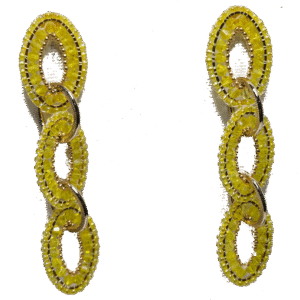 schimmernde Ohrringe - Zitrone/Gold