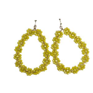 Sommerlich großer, floraler Ohrschmuck - Zitrone