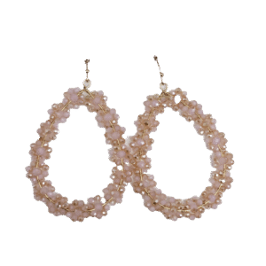 Sommerlich großer, floraler Ohrschmuck - Rose/Gold