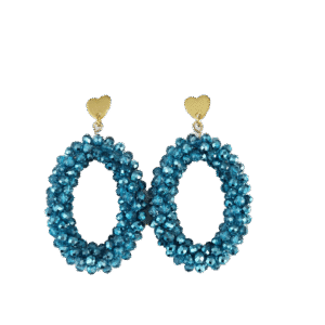 romantischer Ohrschmuck - Eisblau/Gold
