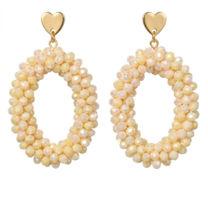 romantischer Ohrschmuck - Champagner/Gold