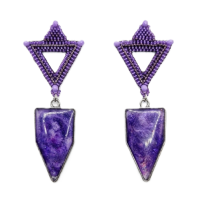 Ausgefallener Ohrschmuck - Viola/Silber