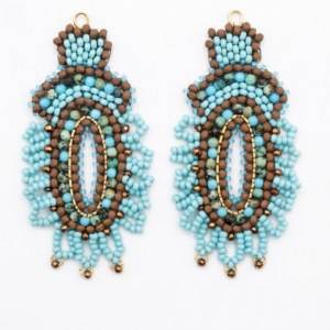 Boho Ohrring - Türkis/Braun