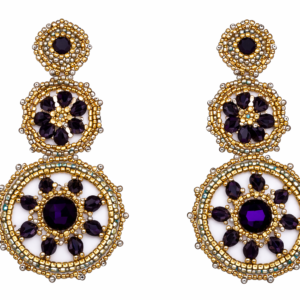Dramatischer Ohrschmuck - Achat/Gold