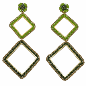 Statement Ohrschmuck - Limette/Oliv