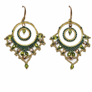 orientalischer Ohrring - Gold/Grün
