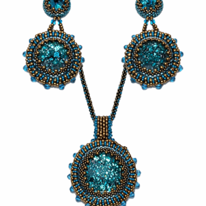 Set - Halskette und Ohrringe - Türkis/Bronze