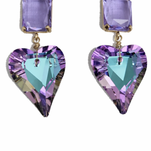 Statement Ohrschmuck mit traumhaftem Glanz - Lavendel/Gold