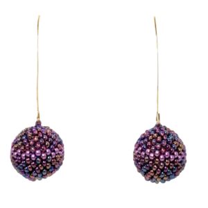 Auffällig, eleganter Ohrschmuck - Aubergine/Gold