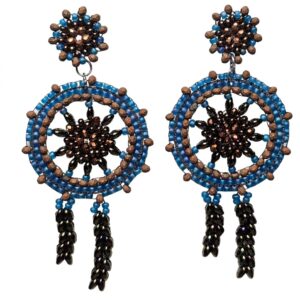 edler Ohrschmuck - Denim/Braun