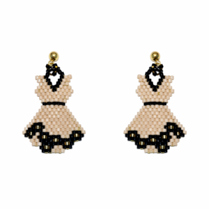 Ohrring - Kleid - Skin/Schwarz