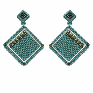 Statement Ohrschmuck - Silber/Türkis