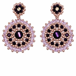 eleganter Ohrschmuck - Lila/Violett/Gold
