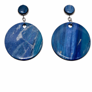 Handbemalter Ohrschmuck - Azur/Silber