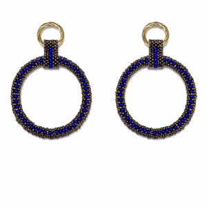 Stilvoller Ohrschmuck - Bronze/Saphirblau