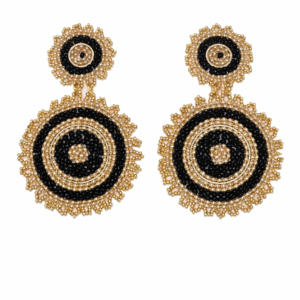 eleganter Ohrring - Gold/Schwarz