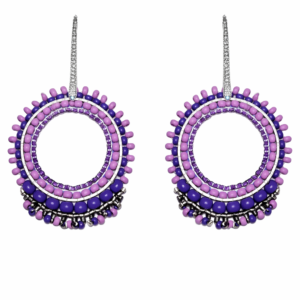 Dekorativer Ohrschmuck - Flieder/Viola/Silber