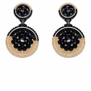 auffälliger Ohrschmuck - Creme/Schwarz/Silber
