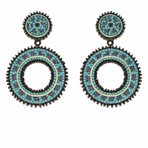 Boho Ohrring - Türkis/Bronze/Gold