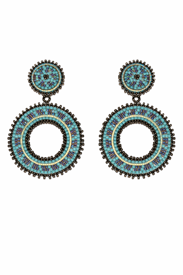Boho Ohrring - Türkis/Bronze/Gold