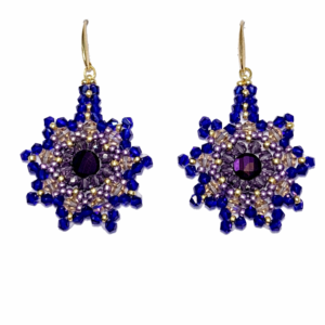 festlicher Ohrschmuck - Viola/Gold/Lavendel