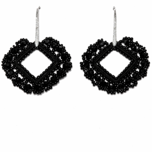 Ohrschmuck mit kleinen Kristallen - Schwarz