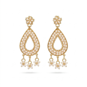 Tear Drop Earrings Perlmutt/Gold