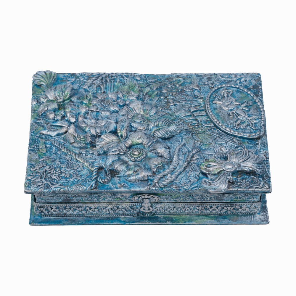 MIXED MEDIA SCHMUCKKÄSTCHEN “ BLUE BLOSSOM“ · N° 341