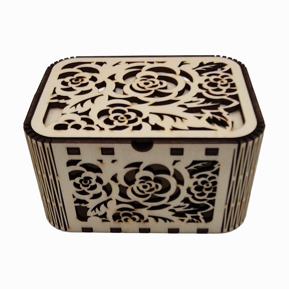 Holzbox mit Rosendeckel, große Rosen (Ansicht 2)