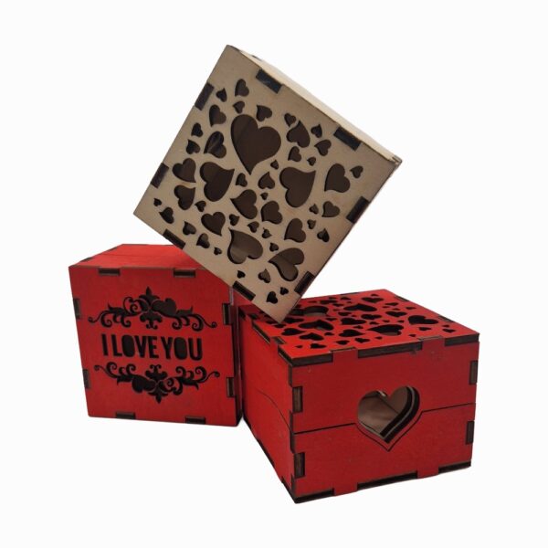 Holzbox rot I LOVE YOU