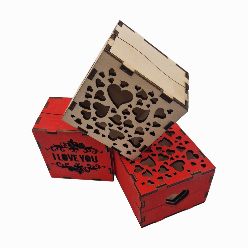 Holzbox rot I LOVE YOU (Ansicht 2)