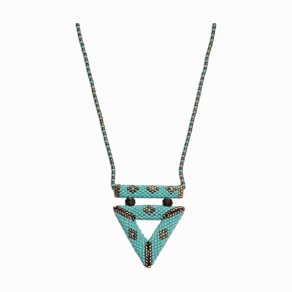 Perlenkette - Türkis/Bronze · N° 324
